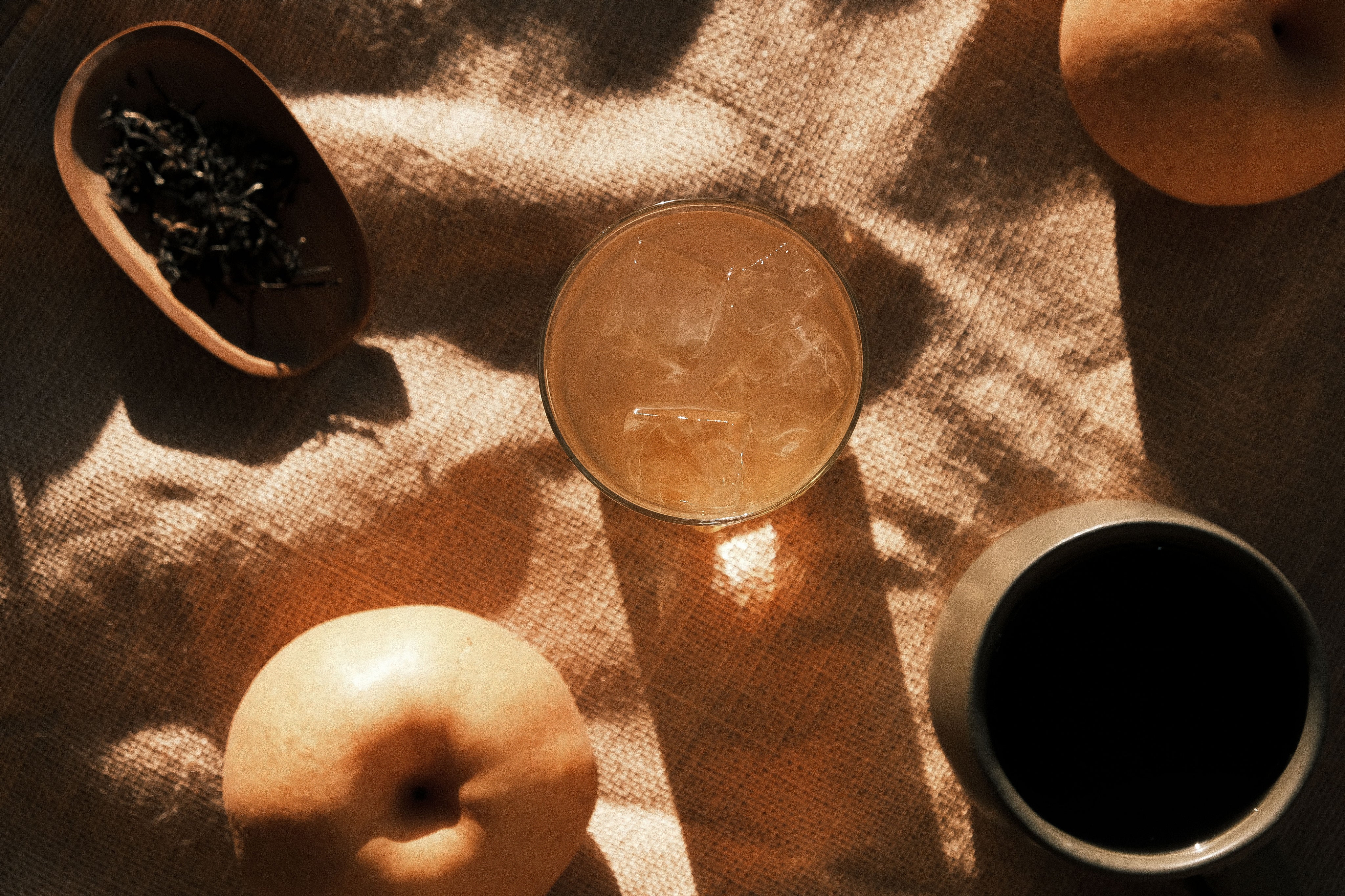 Birds eye view of tea drink